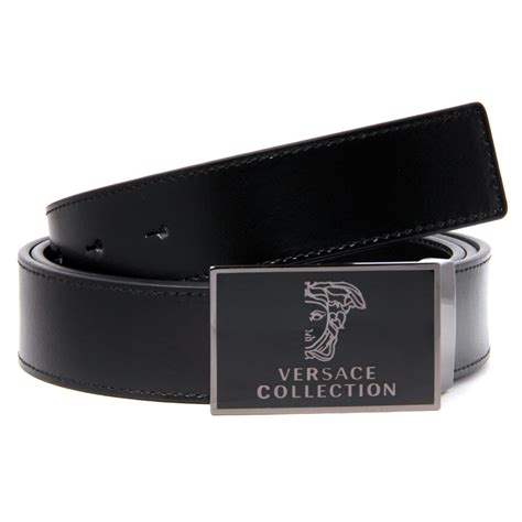 versace collection men's leather belts brown